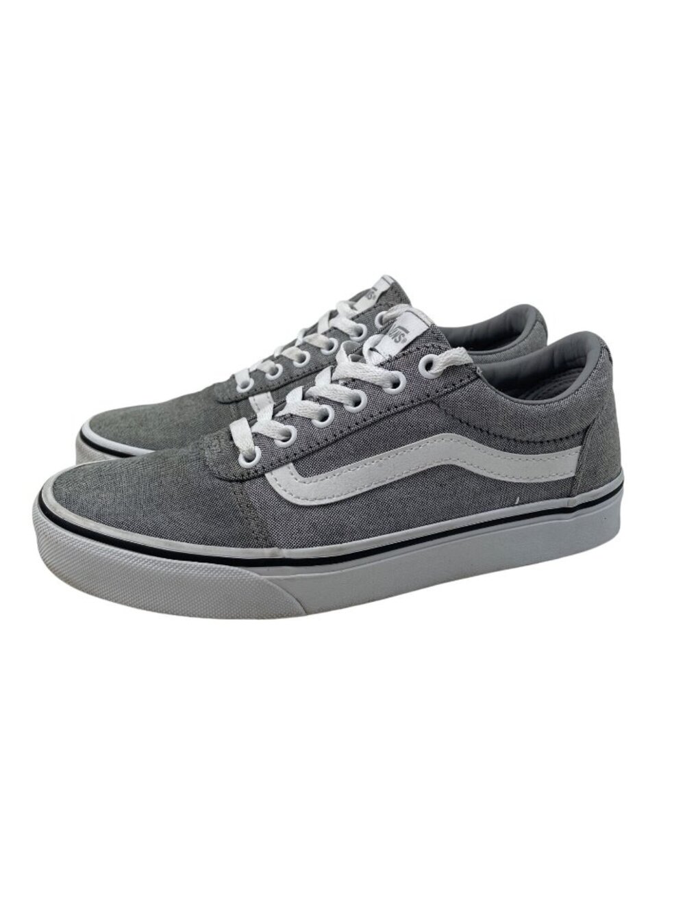 Vans Ward Low Top Sneakers Womens 7.5 Heather Gray White Skate Shoes 500714